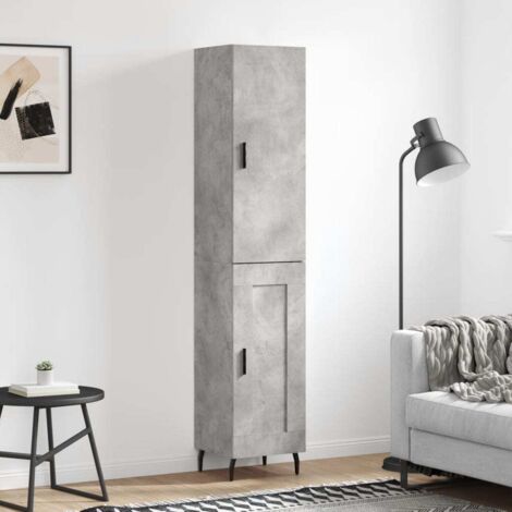 Buffet haut Gris béton 34,5x34x180 cm Bois d'ingénierie vidaXL (1/5)