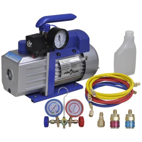 Vidaxl – Pompe à vide 220V 250W – Débit 71 L/min – Jauge à 2 voies pour réfrigération – Moteur en alliage d'aluminium