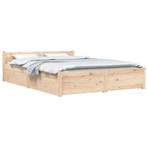 vidaXL Cadre de lit avec tiroirs 135x190 cm Double
