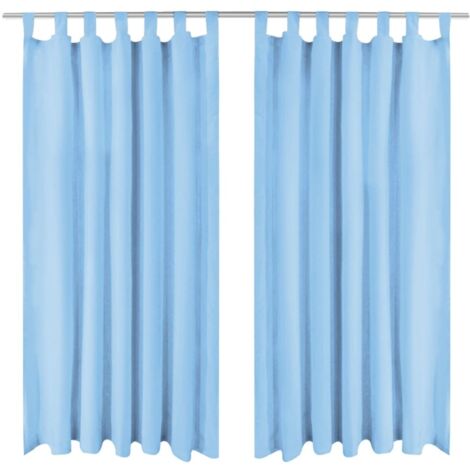 Rideau occultant avec boucles 2 pcs 140 x 175 cm Turquoise vidaXL (1/5)