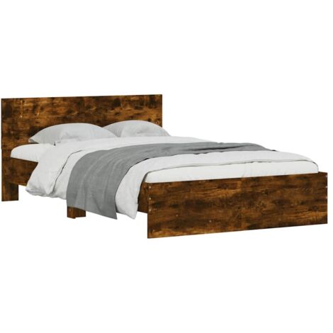 Cadre de lit sans matelas chêne fumé 120x190 cm vidaXL