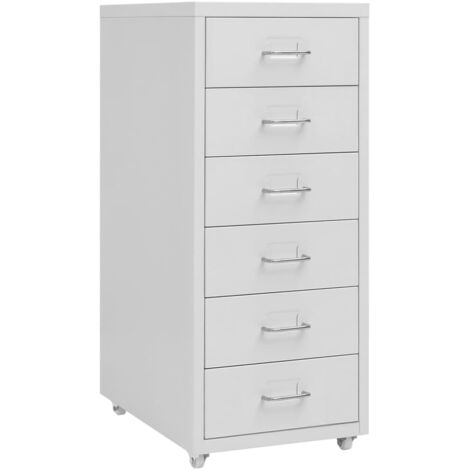 vidaXL Mobile File Cabinet Grey 28x41x69 cm Metal