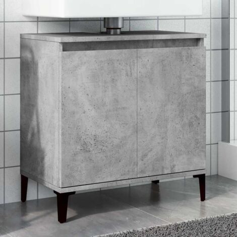 Vidaxl – Meuble sous vasque simple gris béton 58x33x60 cm – Bois d'ingénierie – Résistant à l'humidité – Compartiment de rangement pratique (1/5)