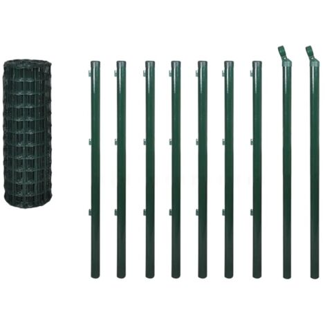 Clôture euro acier 10x1,5 m vert vidaXL