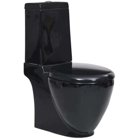Vidaxl – Toilette céramique ronde – Système à double chasse 3/6L – Sortie verticale – Design moderne pour salle de bain (1/10)