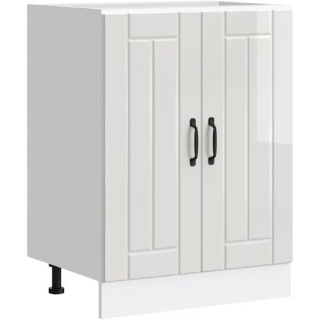 vidaXL Meuble de base de lavabo Lucca blanc brillant bois ingénierie (1/5)