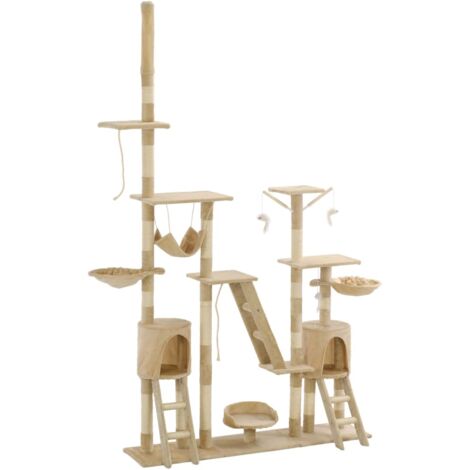 vidaXL Cat Tree with Sisal Scratching Posts 230-250 cm Beige (1/5)