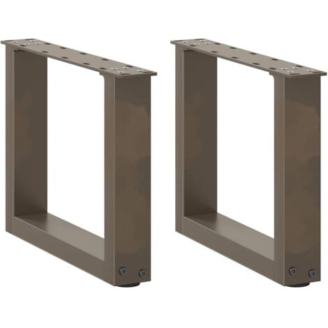 vidaXL Pieds de table basse forme de U 2pcs acier naturel 40x(30-31)cm