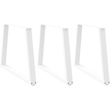 Pieds de table à manger en forme de V, 3 pièces, blanc, 100 x (72-73,3) cm, acier vidaXL