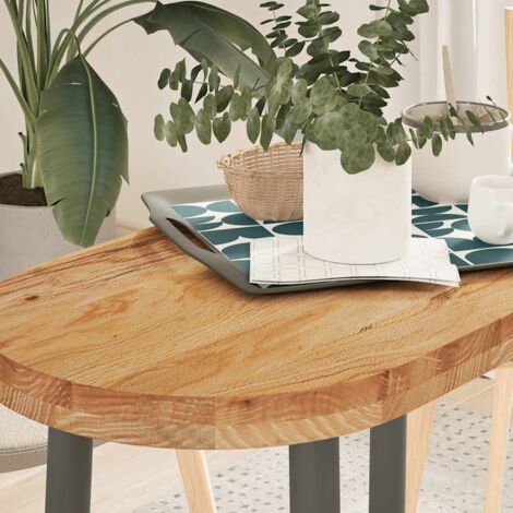 Dessus de table 80x40x4 cm bois de chêne massif ovale vidaXL