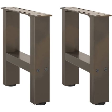 Pieds de table basse en acier naturel 2 pièces 30 x (30-31) cm vidaXL (1/5)