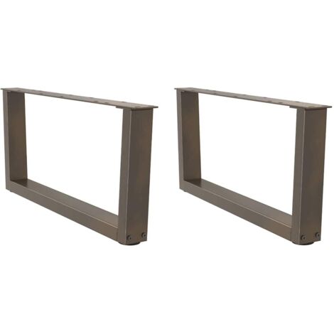 Pieds de table basse en forme de V, 2 pièces, acier naturel, 70 x (30-31,3) cm vidaXL