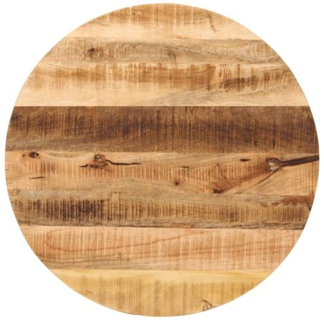 Dessus de table Ø 80x2,5 cm rond bois massif de manguier brut vidaXL
