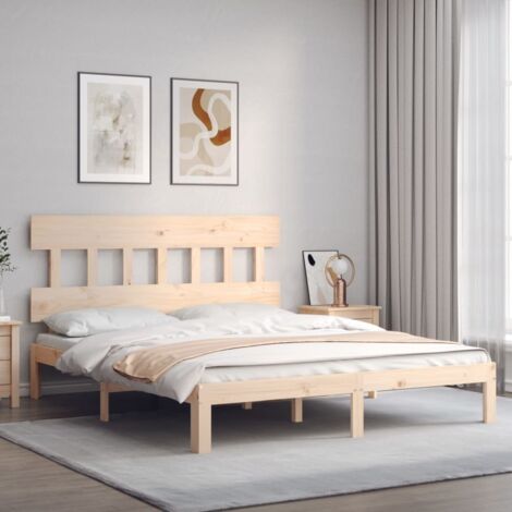 Cadre de lit sans matelas 160x200 cm bois massif de pin vidaXL (1/5)