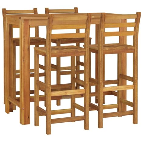 Ensemble de bar de jardin 5 pcs bois d'acacia solide vidaXL