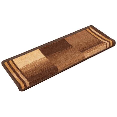 vidaXL Tapis d'escalier autoadhésifs 5 pcs 65x21x4 cm Marron