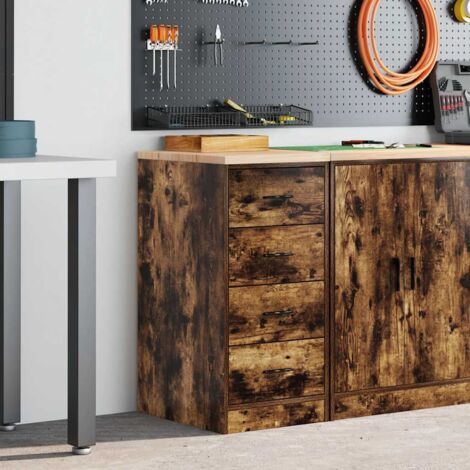 Armoire de rangement de garage chêne fumé 40x51x85 cm bois pin vidaXL