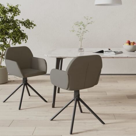 Chaises pivotantes à manger lot de 2 Gris foncé Velours vidaXL (1/5)