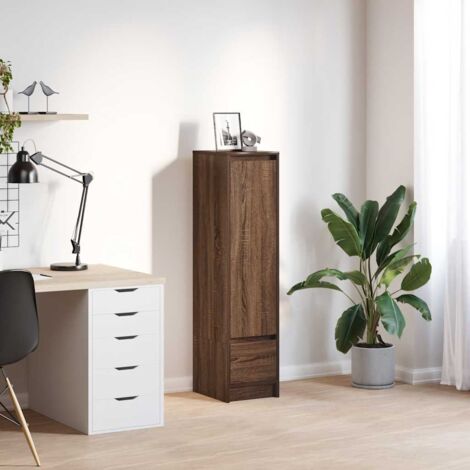Vidaxl – Buffet haut chêne marron 29,5x34x119,5 cm – Bois d'ingénierie durable – Grand espace de rangement – Résistant à l'humidité et à la déformation
