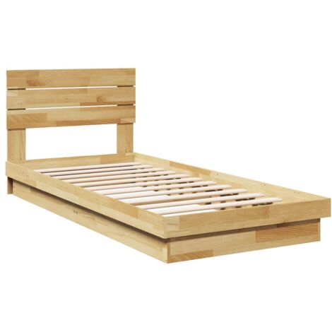Cadre de lit avec tête de lit sans matelas 75 x 190 cm vidaXL (1/5)