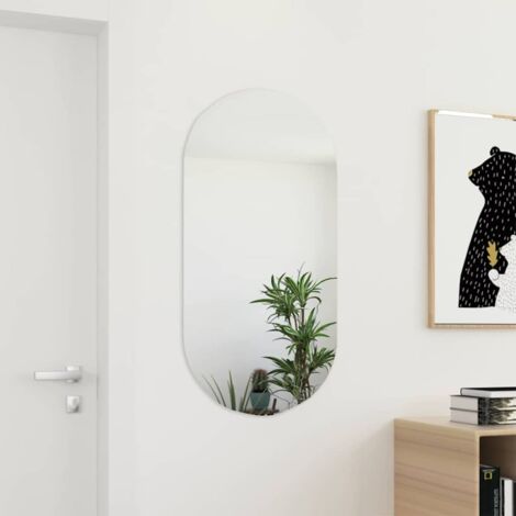 Vidaxl – Miroir mural 100x50 cm en verre – Design épuré sans cadre – Épaisseur 0,5 cm – Pour augmenter la luminosité et l'espace