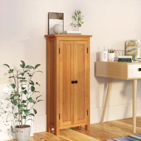 Vidaxl – Armoire de rangement en bois de chêne massif 50x22x110 cm – 5 étagères – Résistante à l'usure – Pour chambre ou salon