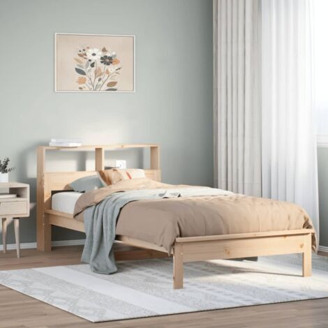 Lit bibliothèque sans matelas 100x200 cm bois massif de pin vidaXL (1/5)