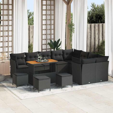vidaXL Ensemble de canapé de jardin 13 pcs Noir 110 x 55 x 71 cm (1/5)