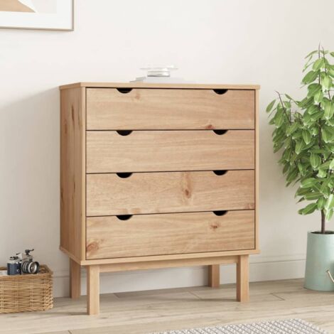 Vidaxl – Commode enfant 76,5x39,5x90 cm – Bois de pin massif – 4 tiroirs spacieux – Design scandinave pour rangement optimisé (1/6)