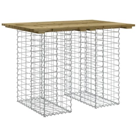 Table de jardin Gabion Design 100x70x72 cm Bois de pin imprégné vidaXL (1/5)