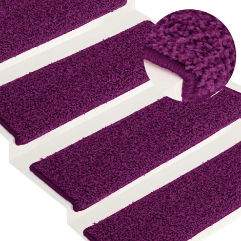 Tapis d'escalier 30 pièces 65 x 21 x 4 cm Rose Bord rectangulaire vidaXL