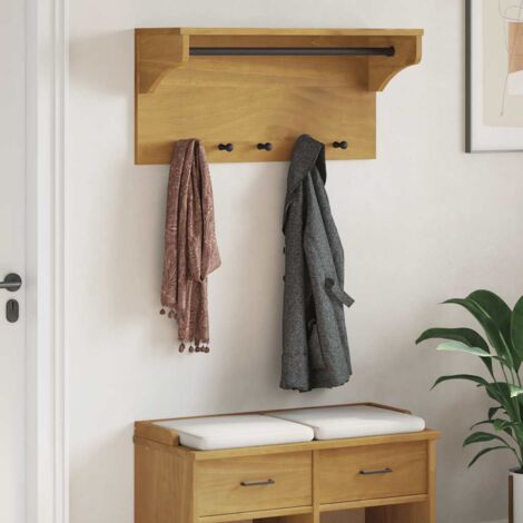 vidaXL Porte-manteau mural SANDNES 87x30x42 cm bois massif pin (1/5)