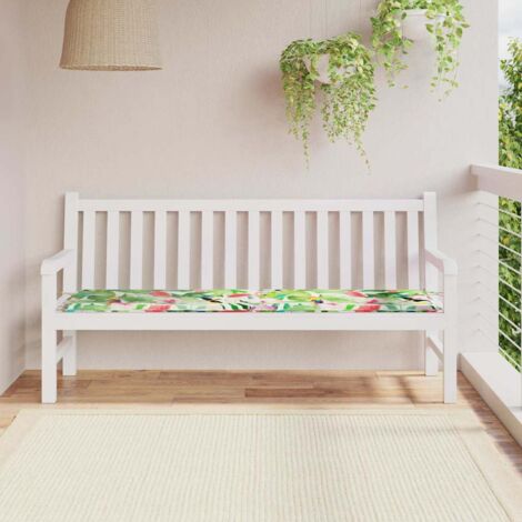 Coussin de banc de jardin Floral Vert et rose 180 x 50 x 4 cm vidaXL