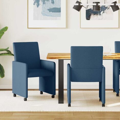 Chaises de salle à manger 2 pcs Bleu 57 x 66 x 94 cm tissu vidaXL (1/5)