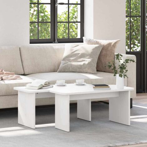 Table basse Blanc 100 x 69 x 35.5 cm Bois massif en pin vidaXL (1/5)
