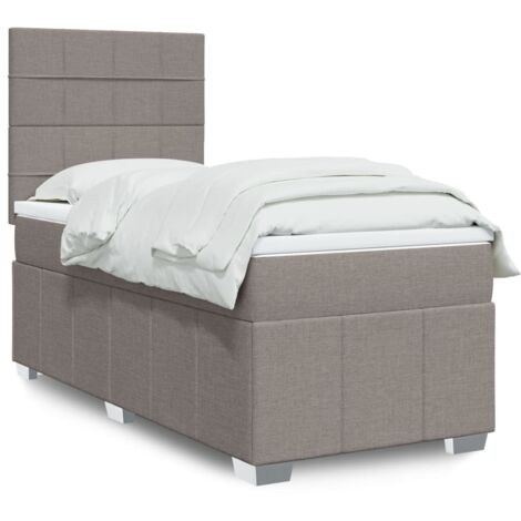 Sommier à lattes de lit avec matelas Taupe 80x200 cm Tissu vidaXL (1/5)