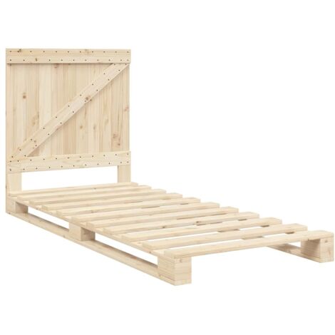 vidaXL Cadre de lit avec tête de lit 90x200 cm bois de pin massif (1/5)