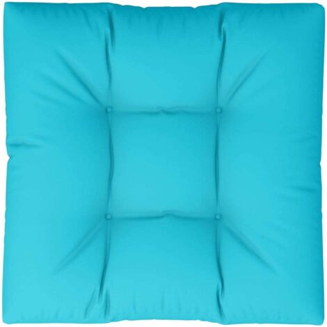 Coussin de palette turquoise 80x80x12 cm tissu vidaXL (1/6)