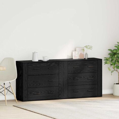 vidaXL Buffet Chêne noir 160 x 33 x 70 cm Bois d'ingénierie (1/5)