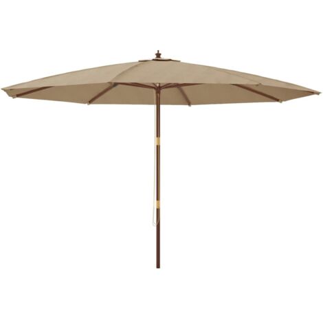 Parasol de jardin avec mât en bois taupe 400x273 cm vidaXL