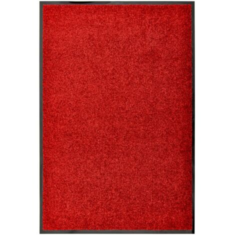 Vidaxl – Paillasson lavable rouge 60x90 cm – Support PVC antidérapant – Absorbant 2,5 L/m² – Lavable en machine pour intérieur/extérieur