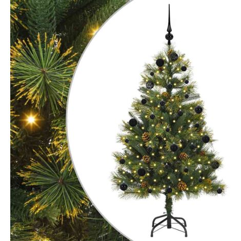Sapin de Noël artificiel avec branches pliables et cônes 150 cm vidaXL