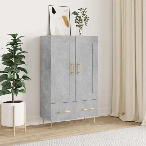 Buffet haut gris béton 69,5x31x115 cm bois d'ingénierie vidaXL (1/5)