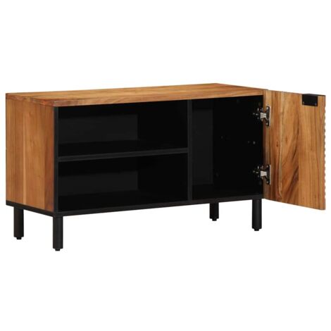 Meuble TV Marron 80 x 31.5 x 46 cm Bois d'acacia massif vidaXL (1/5)