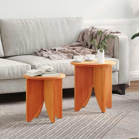 Table basse 2 pcs Marron cire 41,5 x 41,5 x 44 cm vidaXL (1/5)