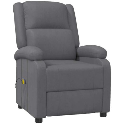 Fauteuil de massage Gris Similicuir vidaXL (1/5)