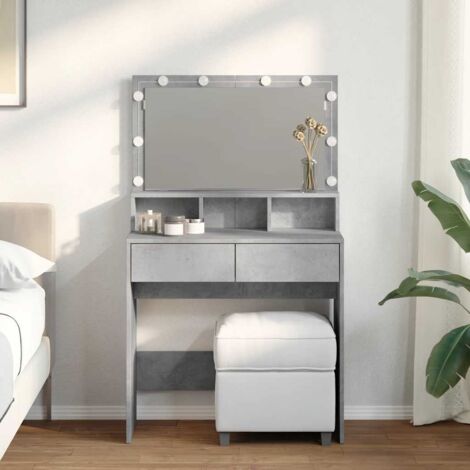Coiffeuse avec LED gris béton 80x41x134,5 cm vidaXL (1/5)