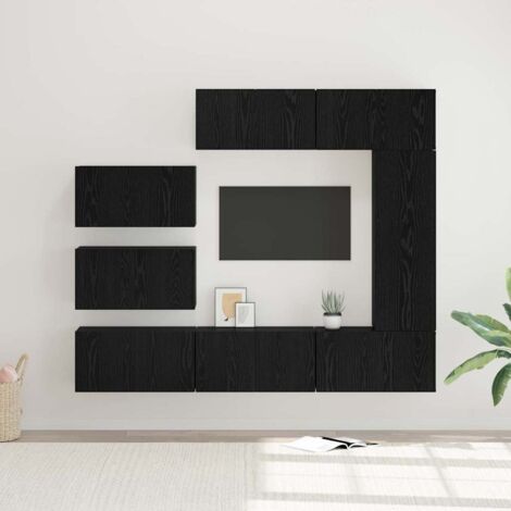 vidaXL Ensemble meuble TV 8 pcs Chêne noir 30,5 x 30 x 90 cm (1/5)