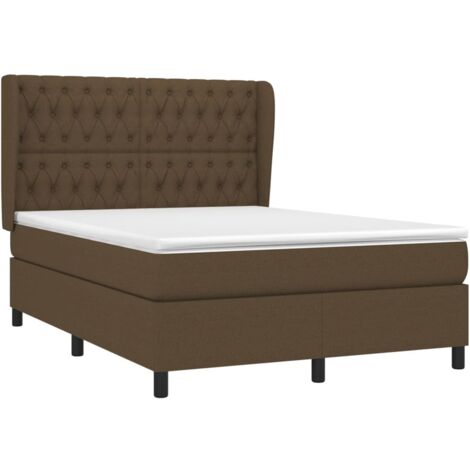 Sommier à lattes de lit avec matelas Marron foncé 140x200 cm vidaXL (1/5)
