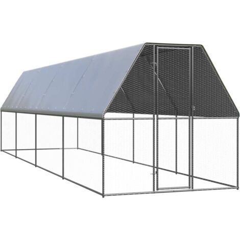 vidaXL Poulailler d'extérieur 2x8x2 m Acier galvanisé